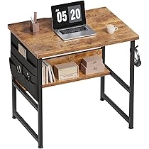 Amazon | YeTom 机 pcデスク ミニ コンパクト ラック付き